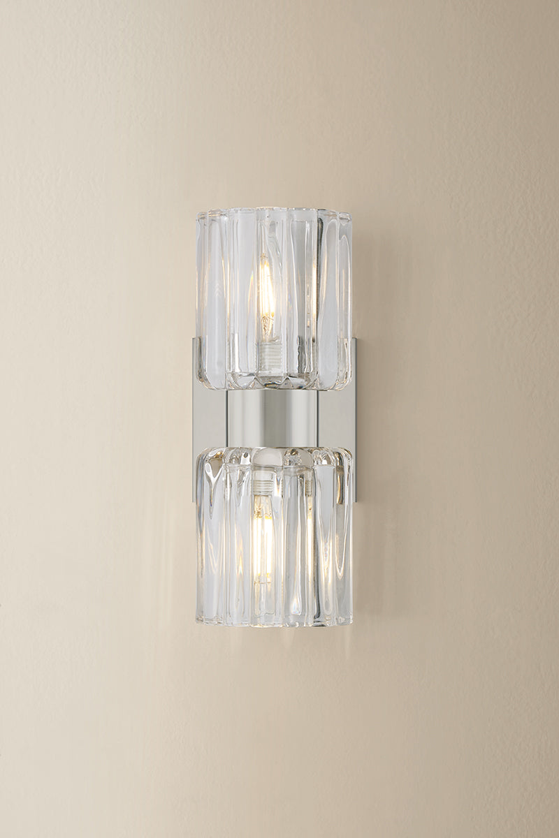 Mitzi by Hudson Valley Lighting Danae 2-Light Vanity Light in Polished Nickel, detail view 1