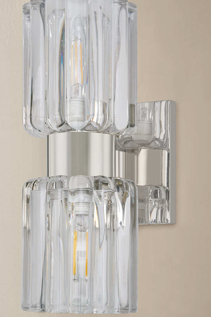 Mitzi by Hudson Valley Lighting Danae 2-Light Vanity Light in Polished Nickel, detail view 2