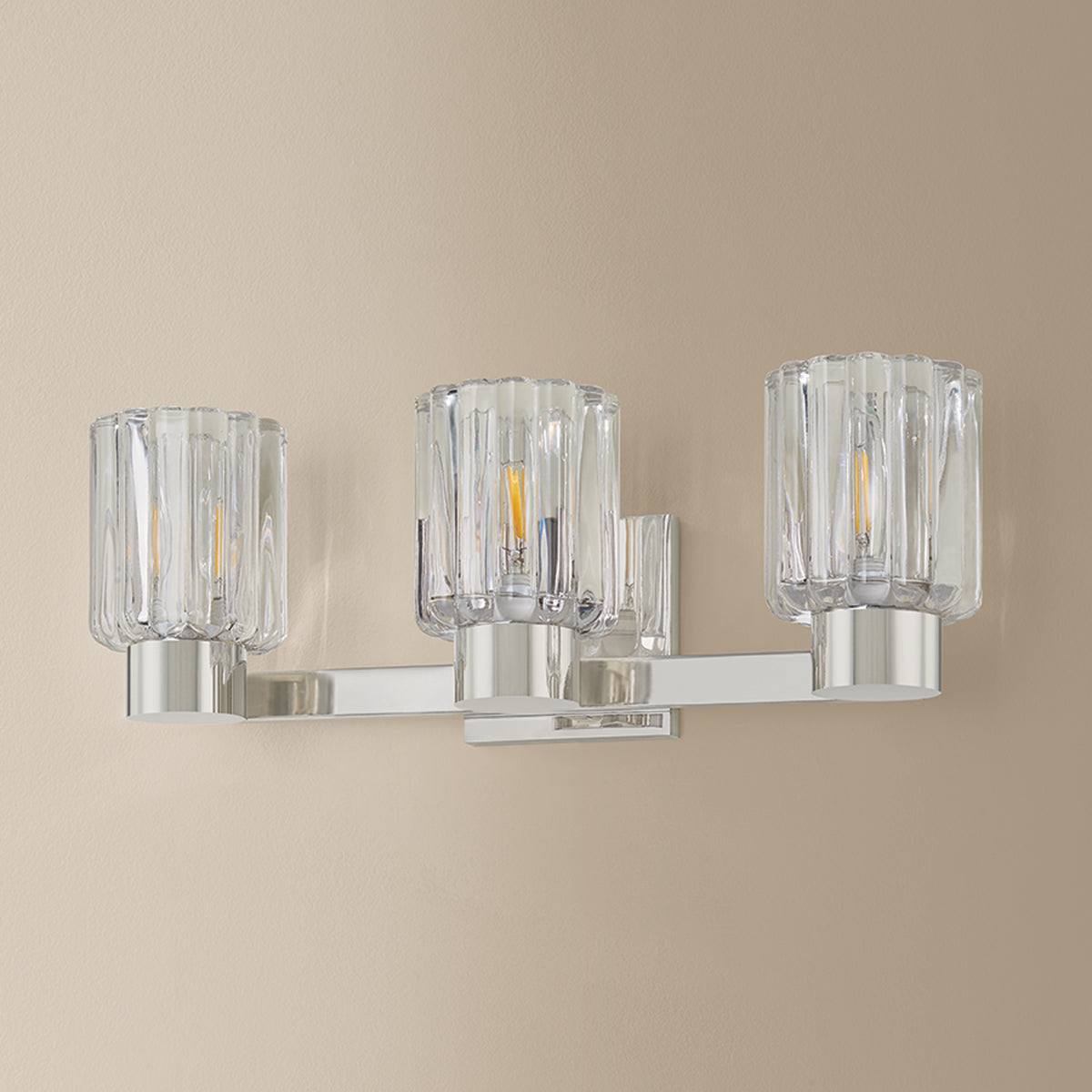 Mitzi by Hudson Valley Lighting Danae 3-Light Vanity Light in Polished Nickel, detail view 3