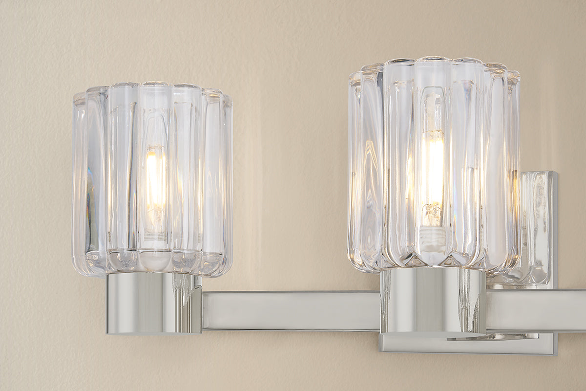 Mitzi by Hudson Valley Lighting Danae 3-Light Vanity Light in Polished Nickel, detail view 4