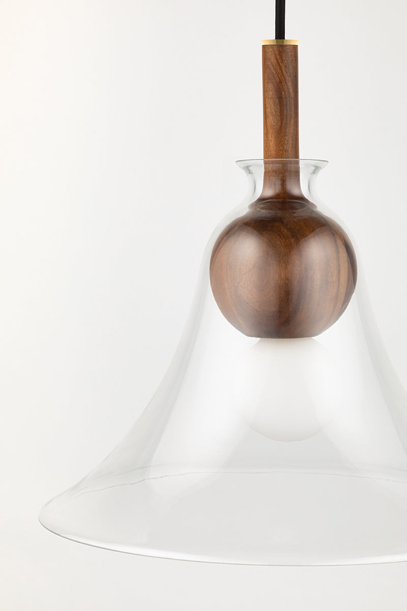 Mitzi by Hudson Valley Lighting Dani Pendant in Aged Brass, detail view 1