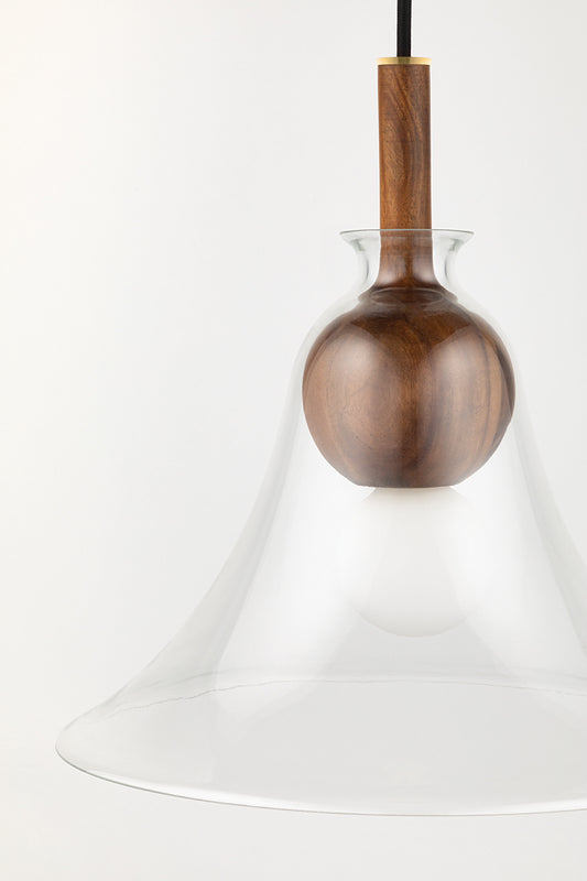 Mitzi by Hudson Valley Lighting Dani Pendant in Aged Brass, detail view 1