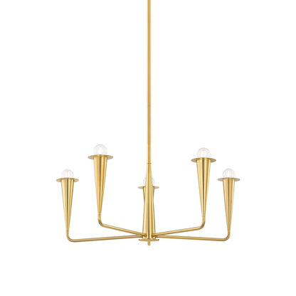 Mitzi by Hudson Valley Lighting Danna 5-Light Chandelier in Aged Brass