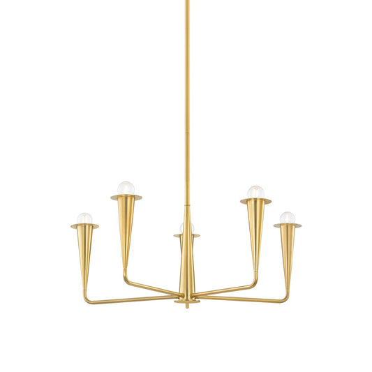 Mitzi by Hudson Valley Lighting Danna 5-Light Chandelier in Aged Brass