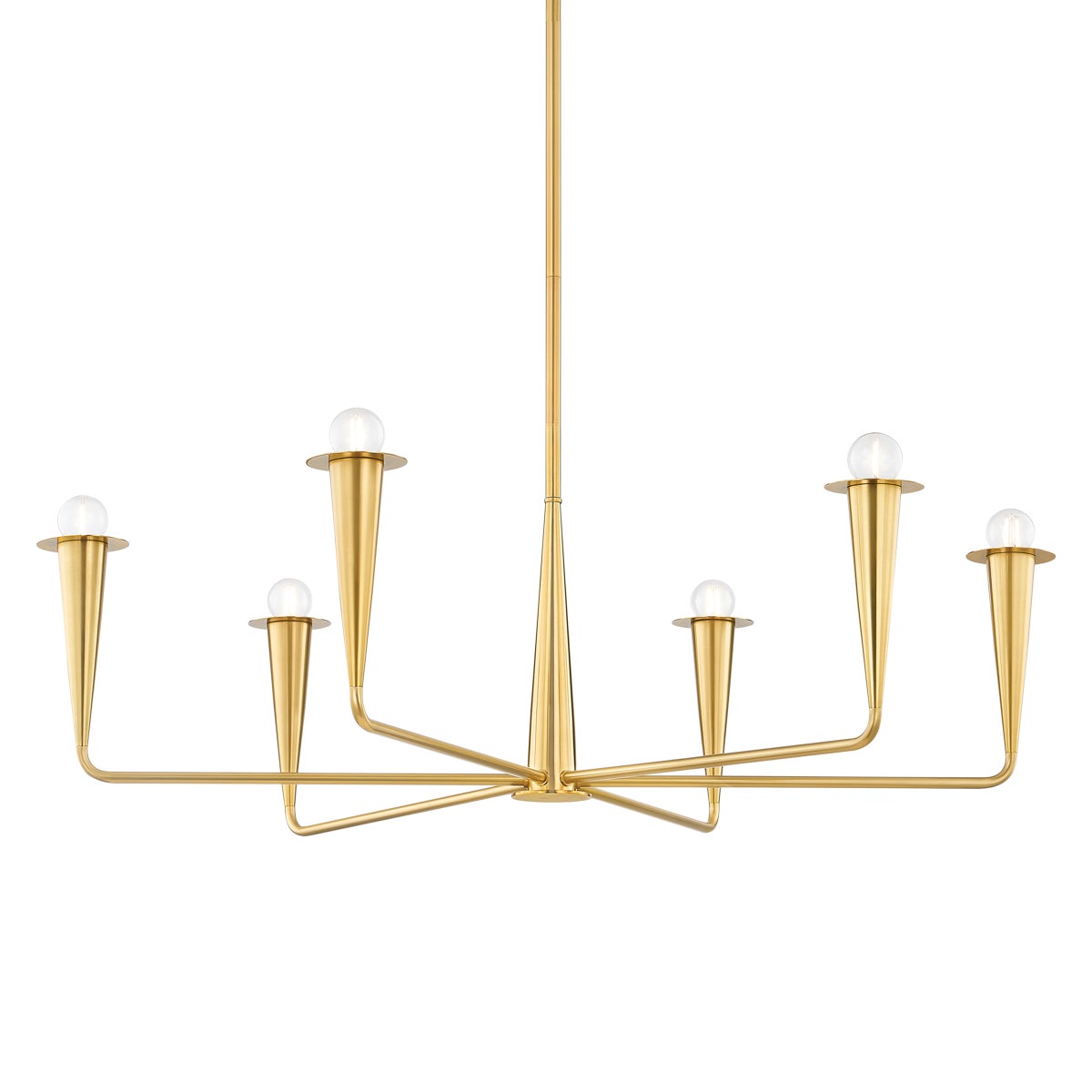 Mitzi by Hudson Valley Lighting Danna 6-Light Chandelier in Aged Brass