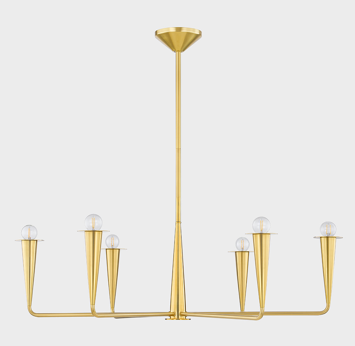 Mitzi by Hudson Valley Lighting Danna 6-Light Chandelier in Aged Brass, detail view 1