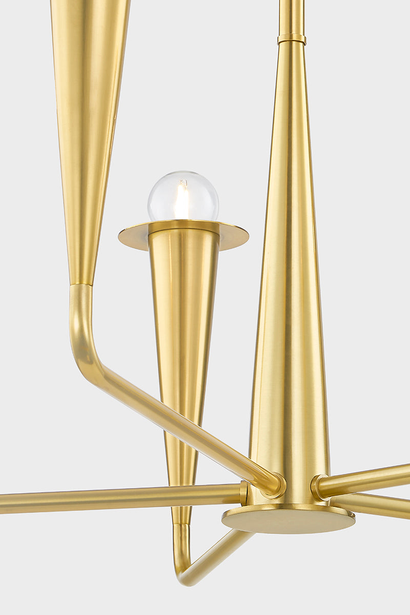 Mitzi by Hudson Valley Lighting Danna 5-Light Chandelier in Aged Brass, detail view 2