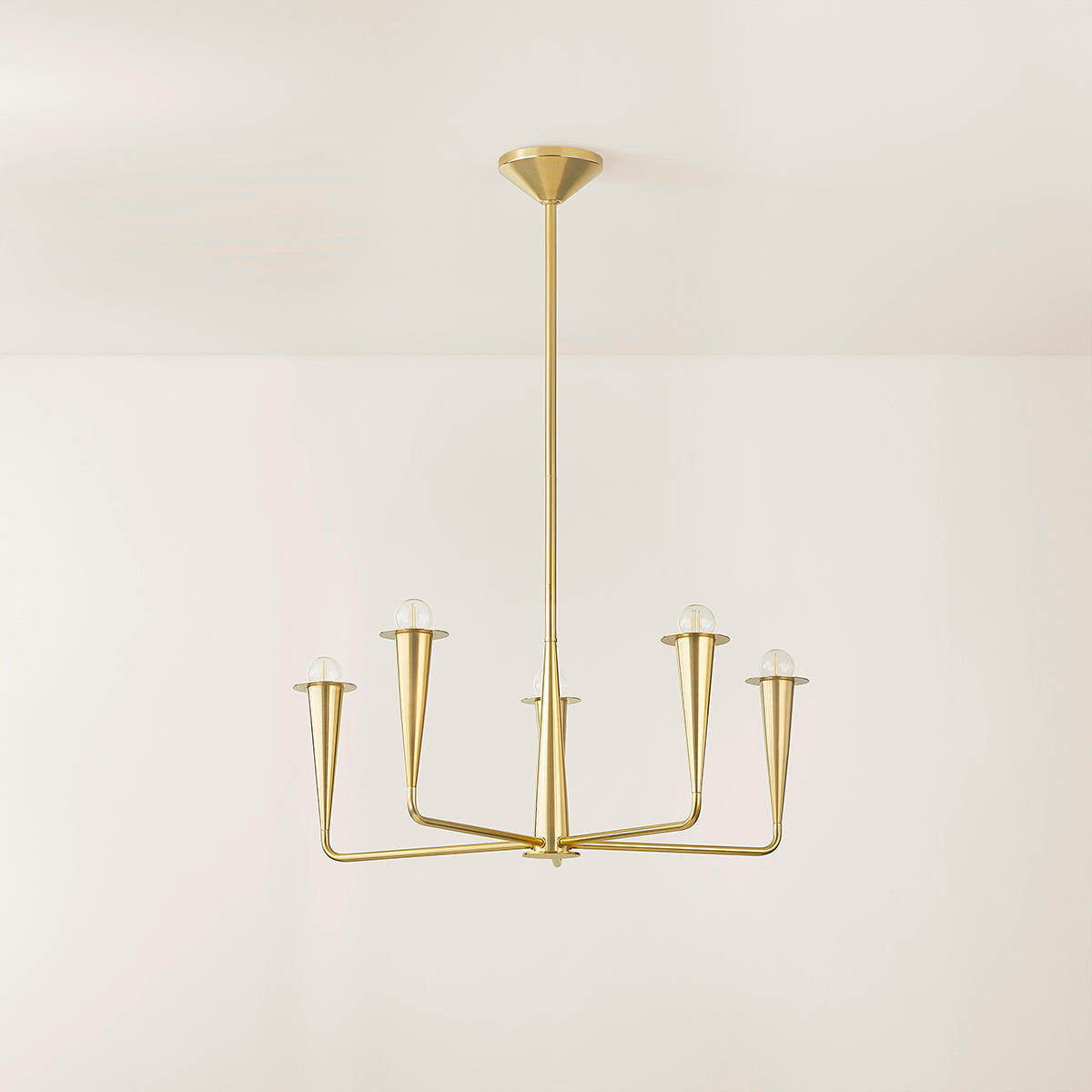 Mitzi by Hudson Valley Lighting Danna 5-Light Chandelier in Aged Brass, detail view 3