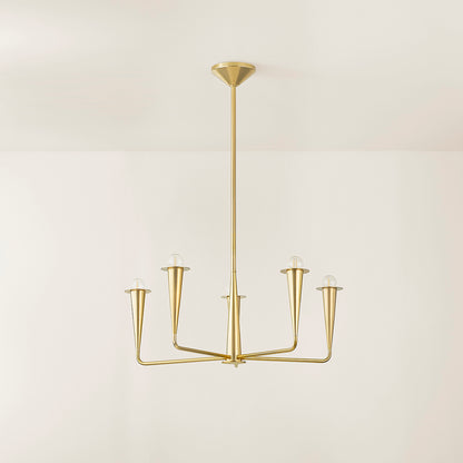Mitzi by Hudson Valley Lighting Danna 5-Light Chandelier in Aged Brass, detail view 3