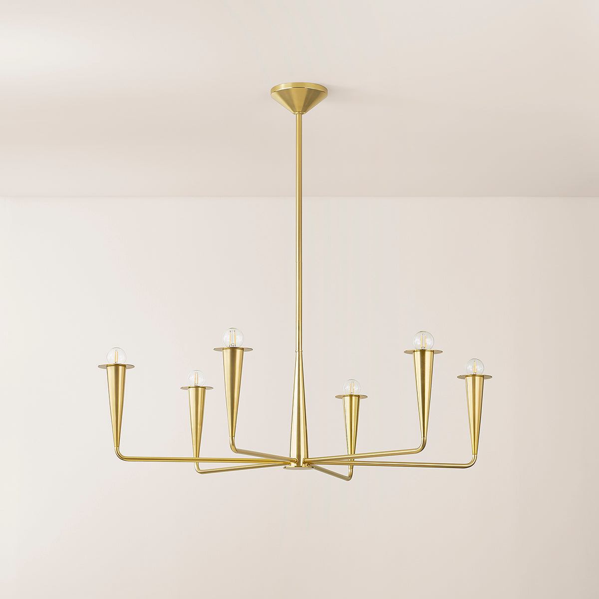 Mitzi by Hudson Valley Lighting Danna 6-Light Chandelier in Aged Brass, detail view 3