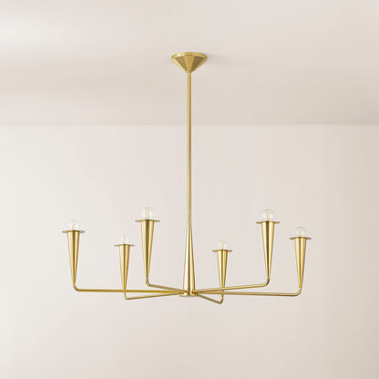 Mitzi by Hudson Valley Lighting Danna 6-Light Chandelier in Aged Brass, detail view 3