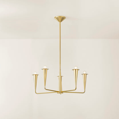 Mitzi by Hudson Valley Lighting Danna 5-Light Chandelier in Aged Brass, detail view 4