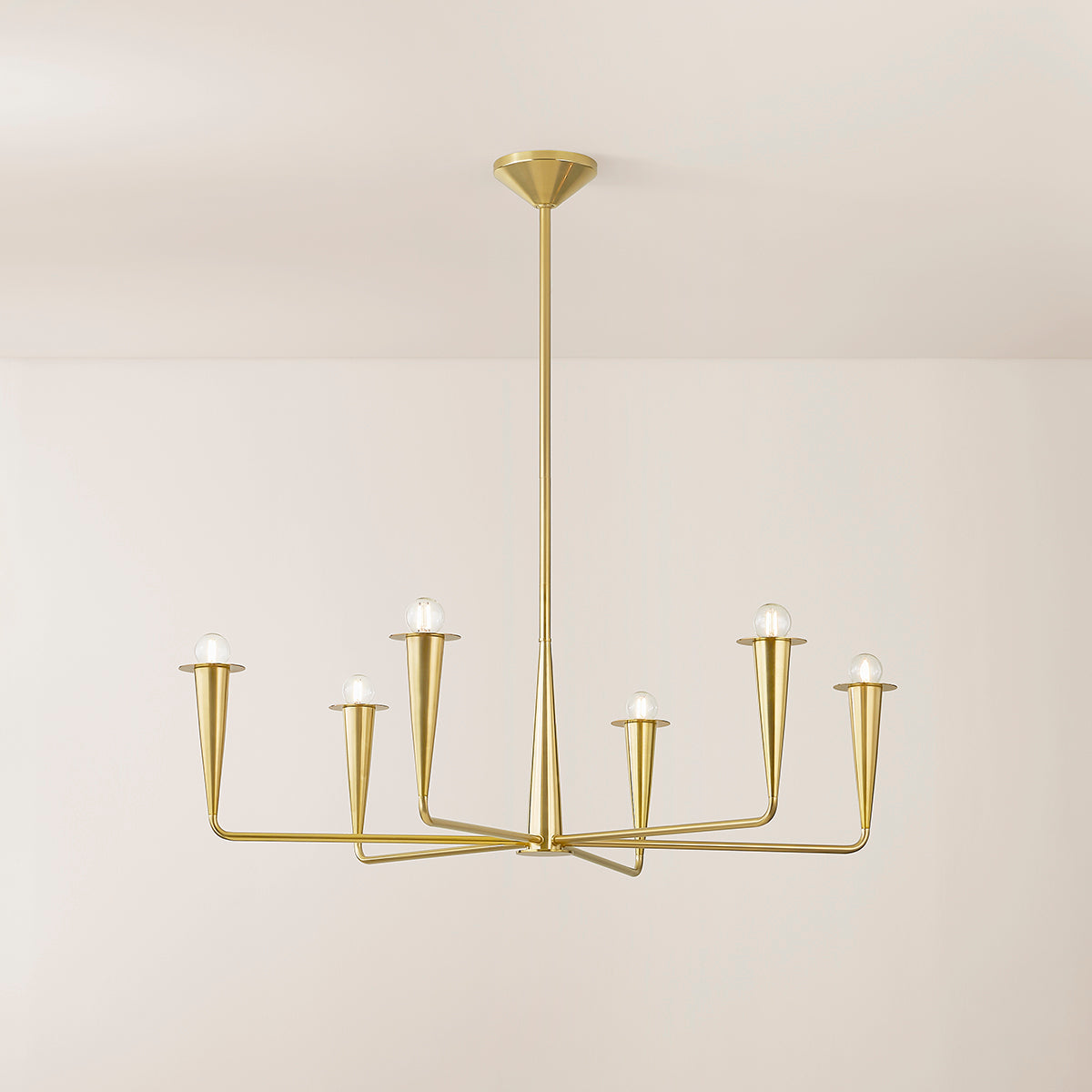 Mitzi by Hudson Valley Lighting Danna 6-Light Chandelier in Aged Brass, detail view 4