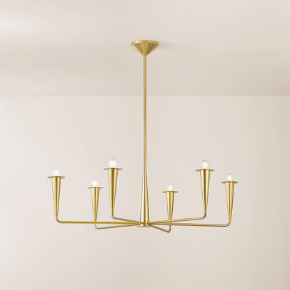 Mitzi by Hudson Valley Lighting Danna 6-Light Chandelier in Aged Brass, detail view 4