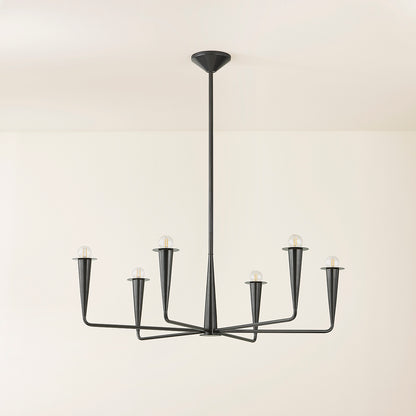 Mitzi by Hudson Valley Lighting Danna 6-Light Chandelier in Old Bronze, detail view 3