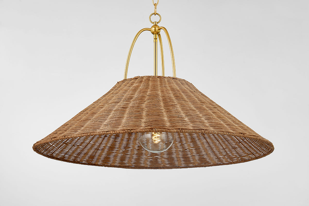 Mitzi by Hudson Valley Lighting Davida Large Pendant in Aged Brass, detail view 2
