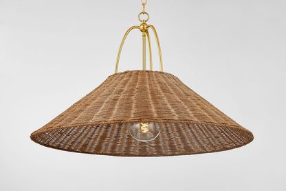 Mitzi by Hudson Valley Lighting Davida Large Pendant in Aged Brass, detail view 2