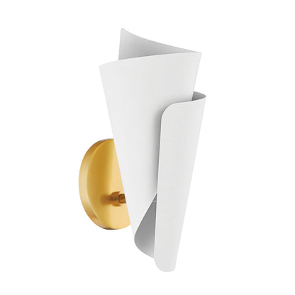 Mitzi by Hudson Valley Lighting Davina Wall Sconce in Aged Brass / Textured White