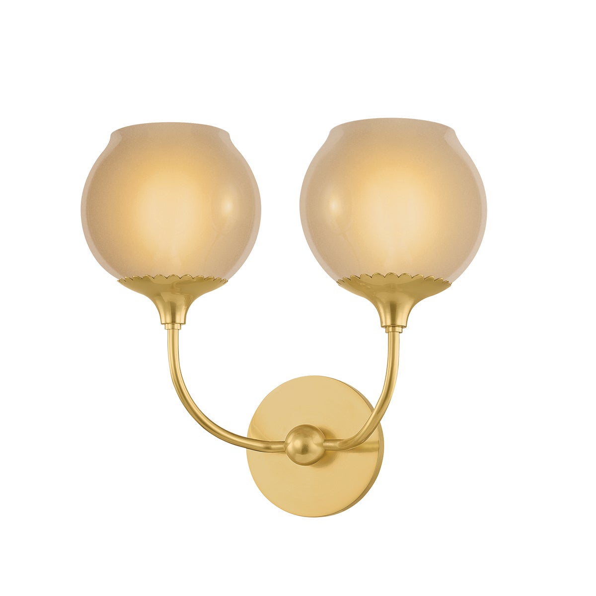 Mitzi by Hudson Valley Lighting Daya 2-Light Wall Sconce in Aged Brass
