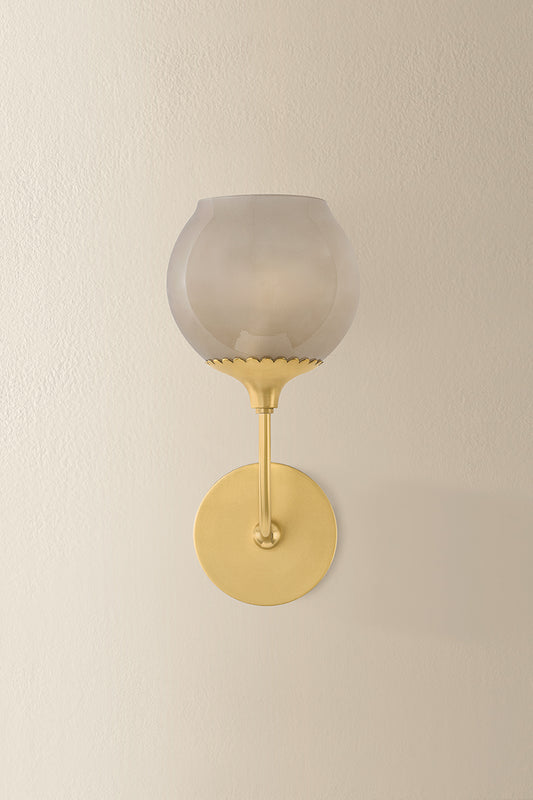 Mitzi by Hudson Valley Lighting Daya 1-Light Wall Sconce in Aged Brass, detail view 1
