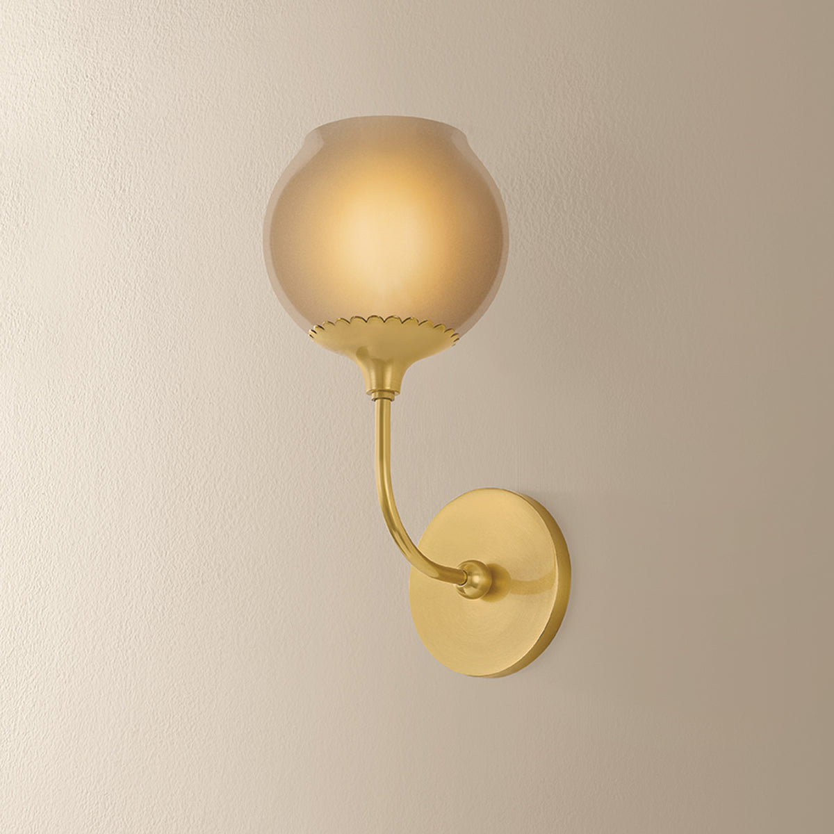 Mitzi by Hudson Valley Lighting Daya 1-Light Wall Sconce in Aged Brass, detail view 3