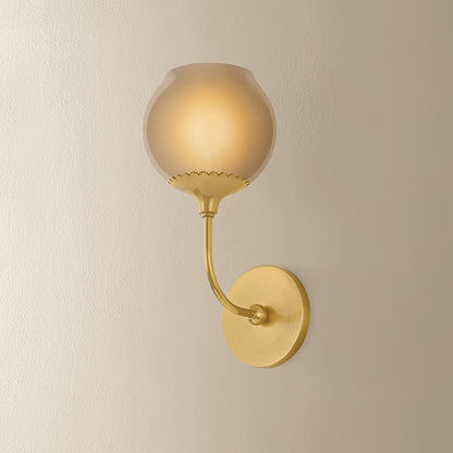 Mitzi by Hudson Valley Lighting Daya 1-Light Wall Sconce in Aged Brass, detail view 3
