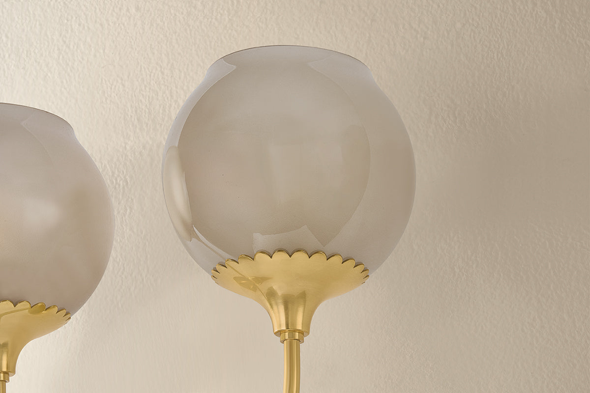 Mitzi by Hudson Valley Lighting Daya 2-Light Wall Sconce in Aged Brass, detail view 4