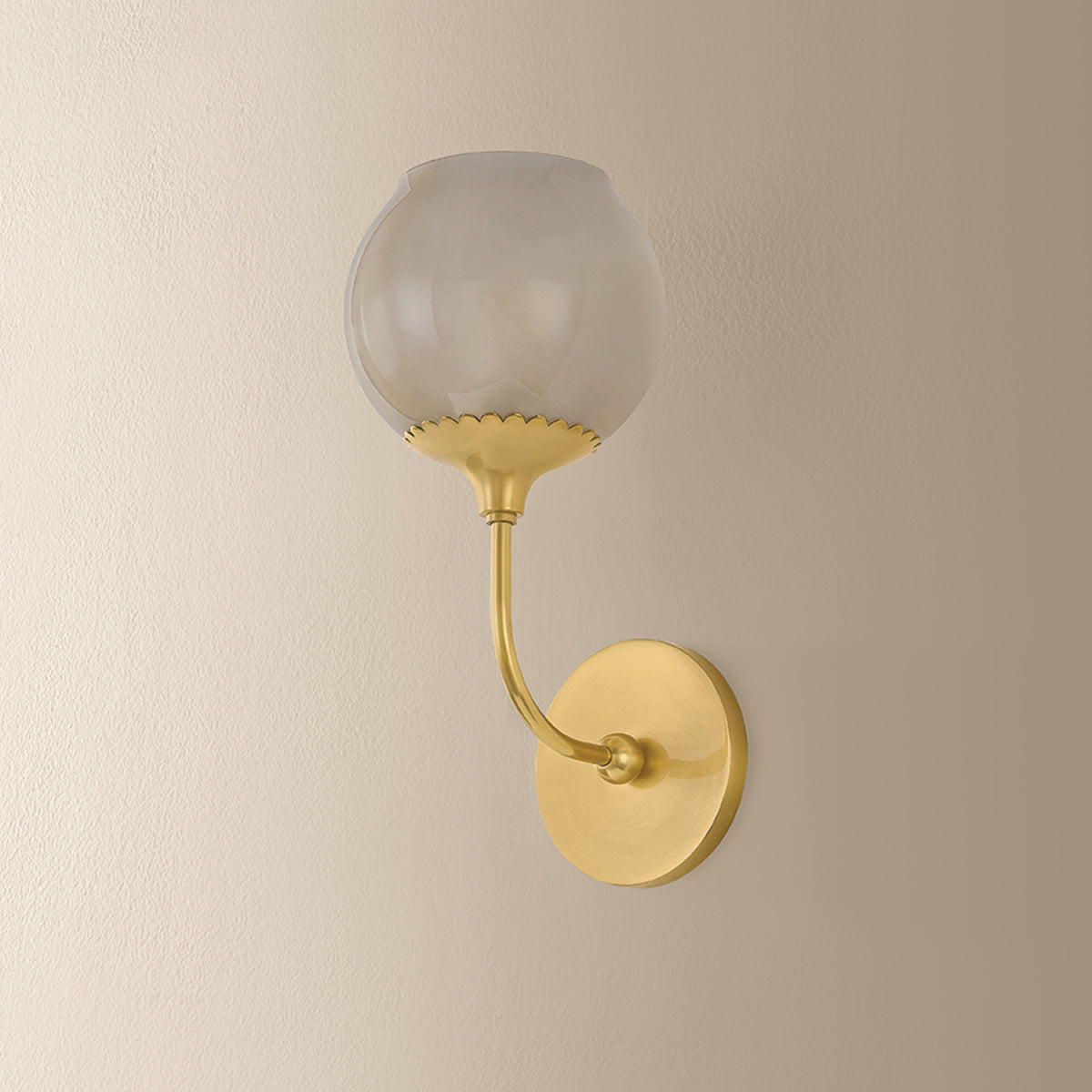 Mitzi by Hudson Valley Lighting Daya 1-Light Wall Sconce in Aged Brass, detail view 5