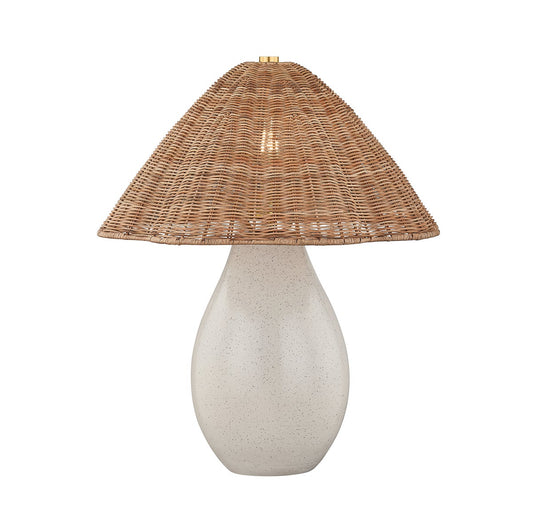 Mitzi by Hudson Valley Lighting Deanne Table Lamp in Aged Brass / Ceramic Creamy Oat