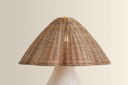 Mitzi by Hudson Valley Lighting Deanne Table Lamp in Aged Brass / Ceramic Creamy Oat, detail view 1