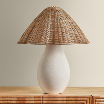 Mitzi by Hudson Valley Lighting Deanne Table Lamp in Aged Brass / Ceramic Creamy Oat, detail view 3
