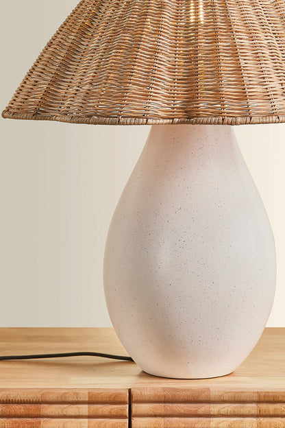 Mitzi by Hudson Valley Lighting Deanne Table Lamp in Aged Brass / Ceramic Creamy Oat, detail view 4