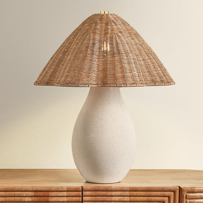 Mitzi by Hudson Valley Lighting Deanne Table Lamp in Aged Brass / Ceramic Creamy Oat, detail view 5
