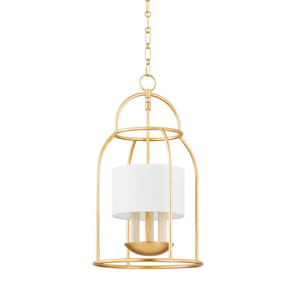 Mitzi by Hudson Valley Lighting Delia 3-Light Lantern in Vintage Gold Leaf