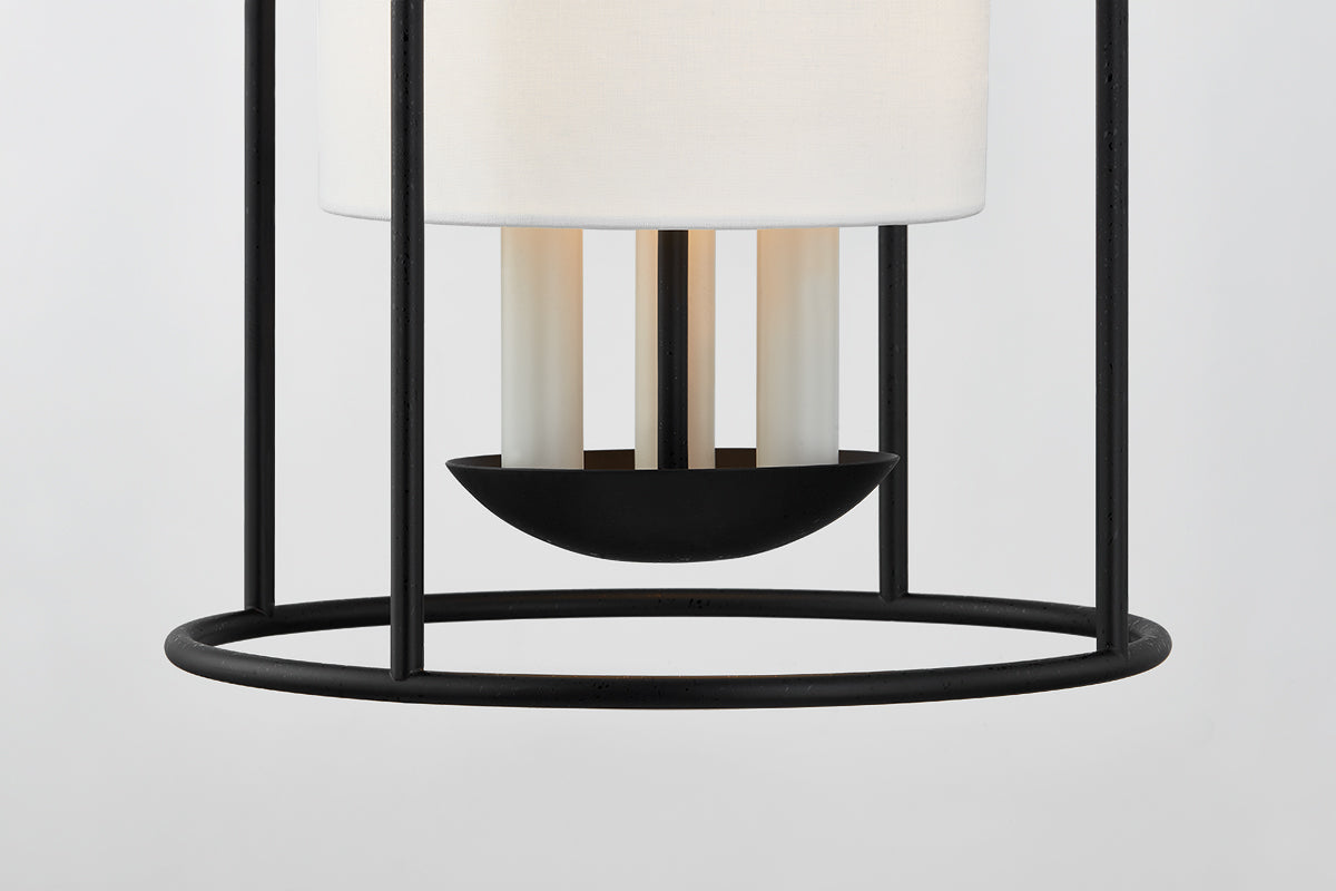 Mitzi by Hudson Valley Lighting Delia 3-Light Lantern in Aged Iron, detail view 2