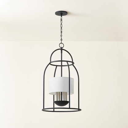 Mitzi by Hudson Valley Lighting Delia 4-Light Lantern in Aged Iron, detail view 3