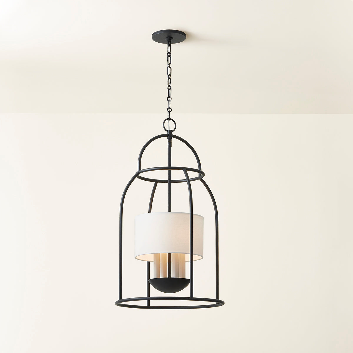 Mitzi by Hudson Valley Lighting Delia 4-Light Lantern in Aged Iron, detail view 4