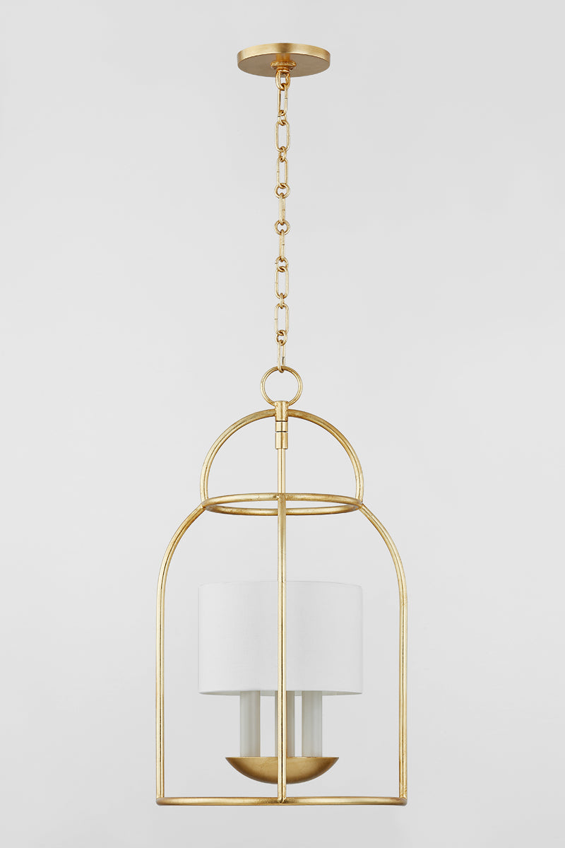 Mitzi by Hudson Valley Lighting Delia 3-Light Lantern in Vintage Gold Leaf, detail view 1