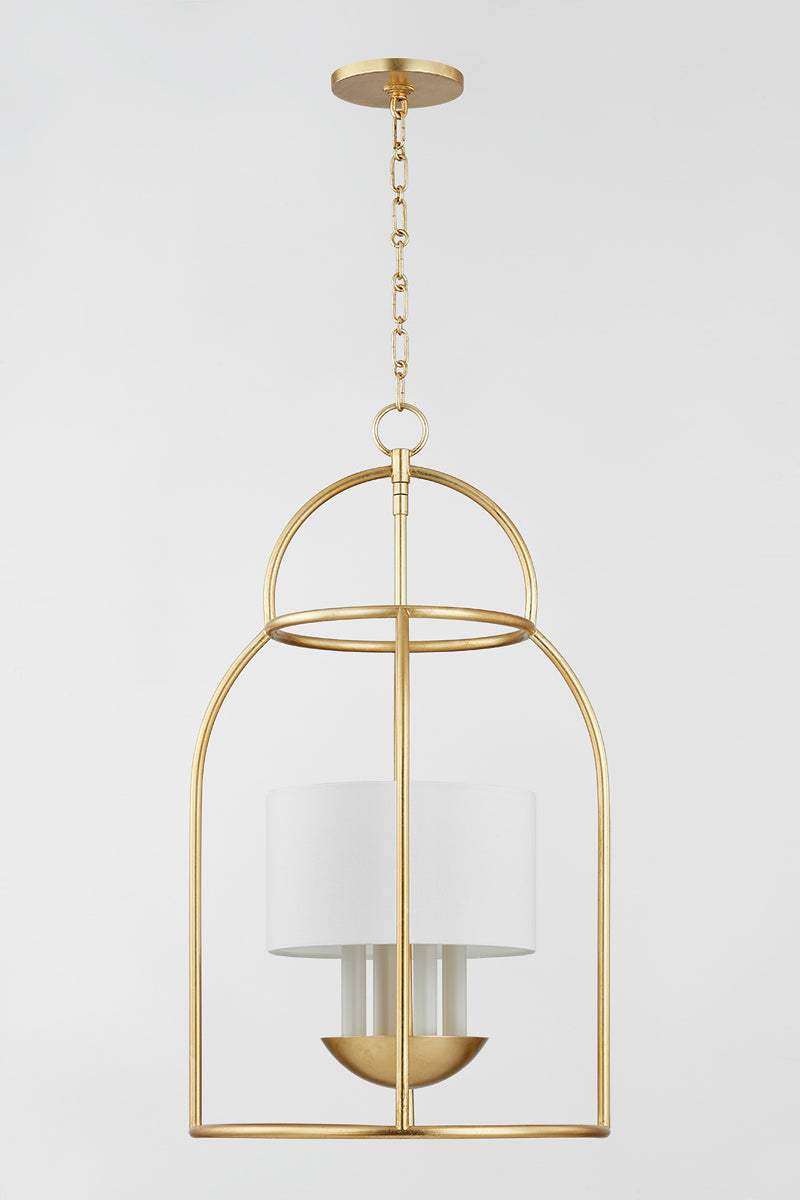 Mitzi by Hudson Valley Lighting Delia 4-Light Lantern in Vintage Gold Leaf, detail view 1