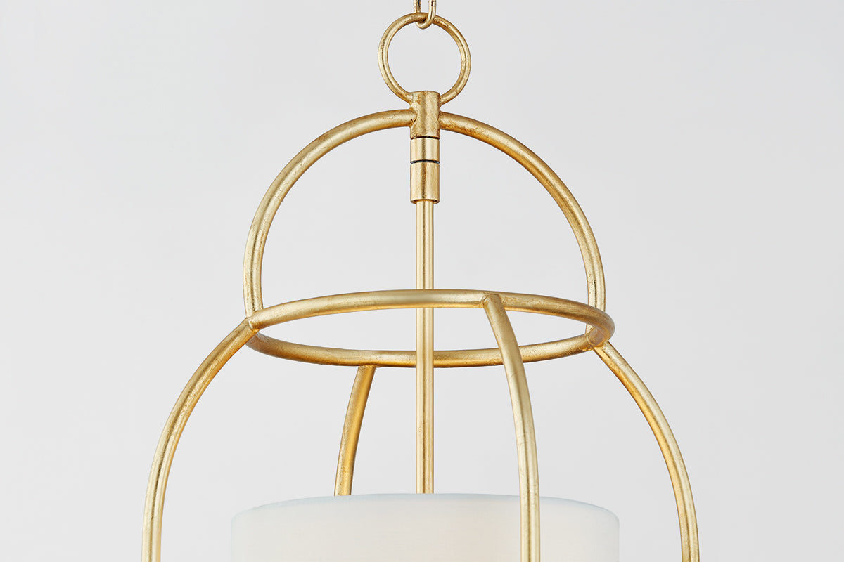 Mitzi by Hudson Valley Lighting Delia 3-Light Lantern in Vintage Gold Leaf, detail view 2