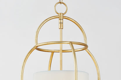 Mitzi by Hudson Valley Lighting Delia 3-Light Lantern in Vintage Gold Leaf, detail view 2