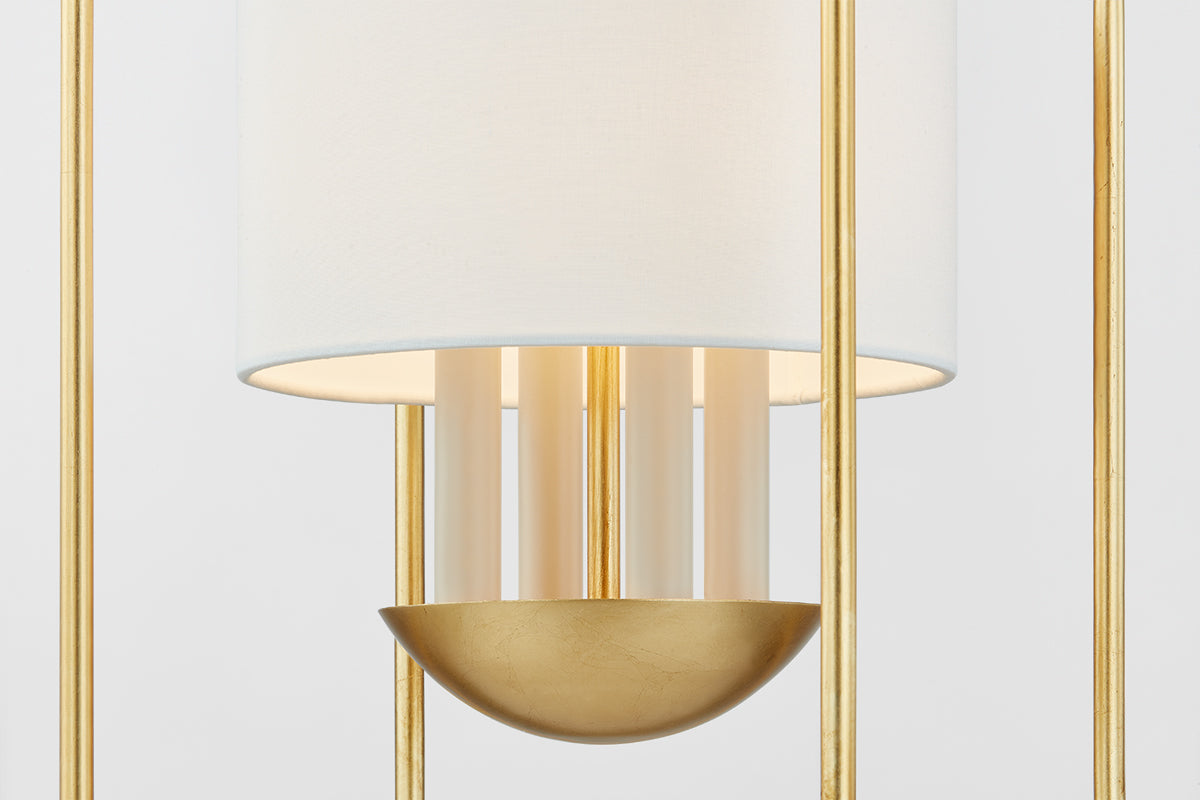 Mitzi by Hudson Valley Lighting Delia 4-Light Lantern in Vintage Gold Leaf, detail view 2