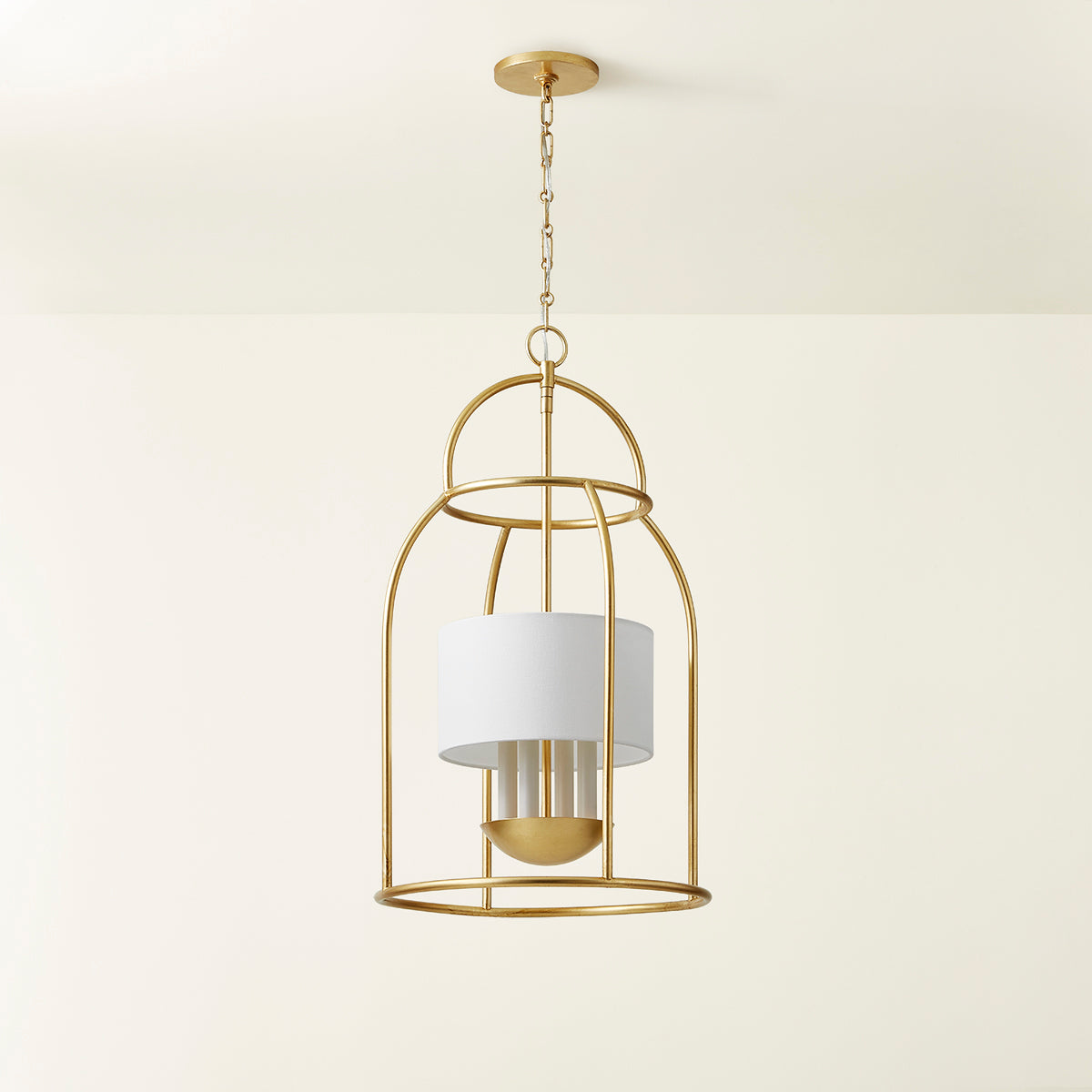 Mitzi by Hudson Valley Lighting Delia 4-Light Lantern in Vintage Gold Leaf, detail view 3