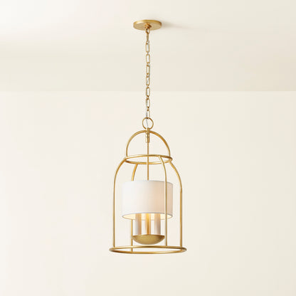 Mitzi by Hudson Valley Lighting Delia 3-Light Lantern in Vintage Gold Leaf, detail view 4
