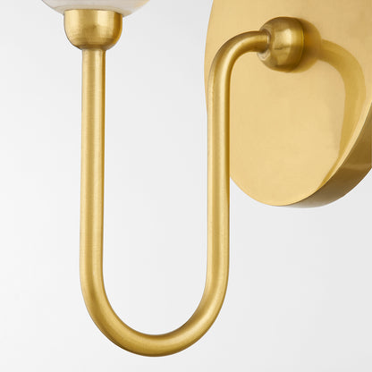 Mitzi by Hudson Valley Lighting Delilah Wall Sconce in Aged Brass / Ceramic Antique Ivory, detail view 1
