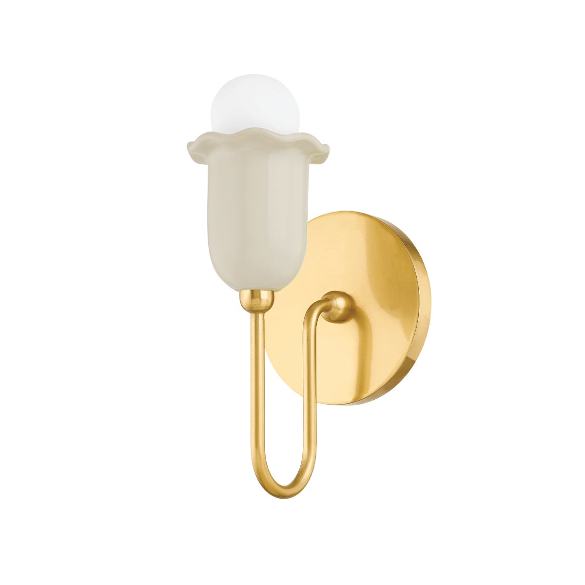 Mitzi by Hudson Valley Lighting Delilah Wall Sconce in Aged Brass / Ceramic Antique Ivory