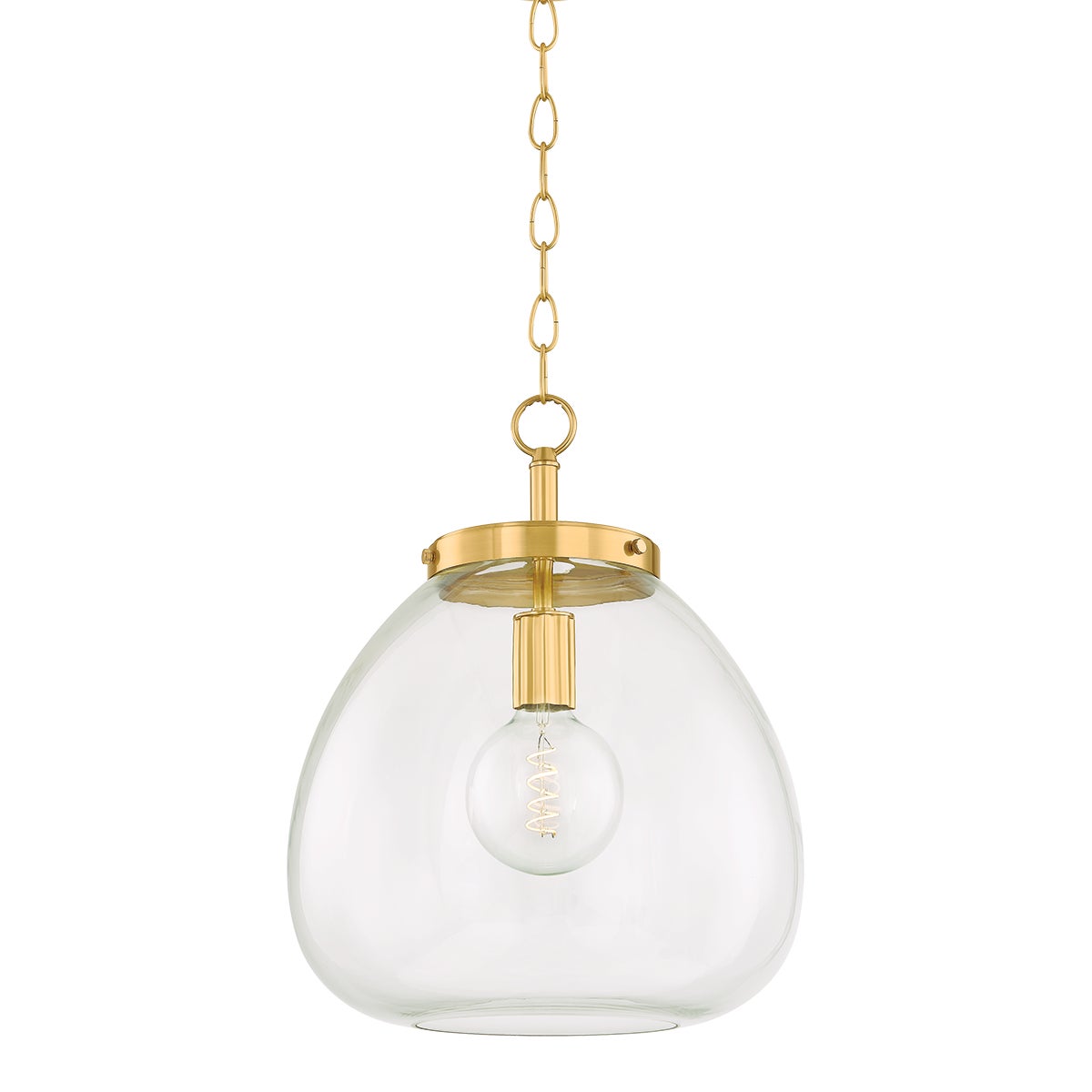 Mitzi by Hudson Valley Lighting Della Large Pendant in Aged Brass