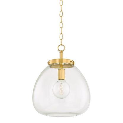 Mitzi by Hudson Valley Lighting Della Large Pendant in Aged Brass