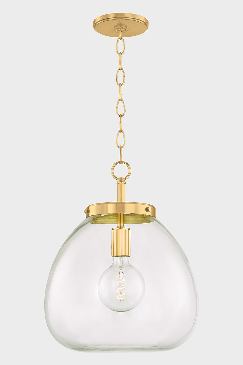 Mitzi by Hudson Valley Lighting Della Large Pendant in Aged Brass, detail view 1