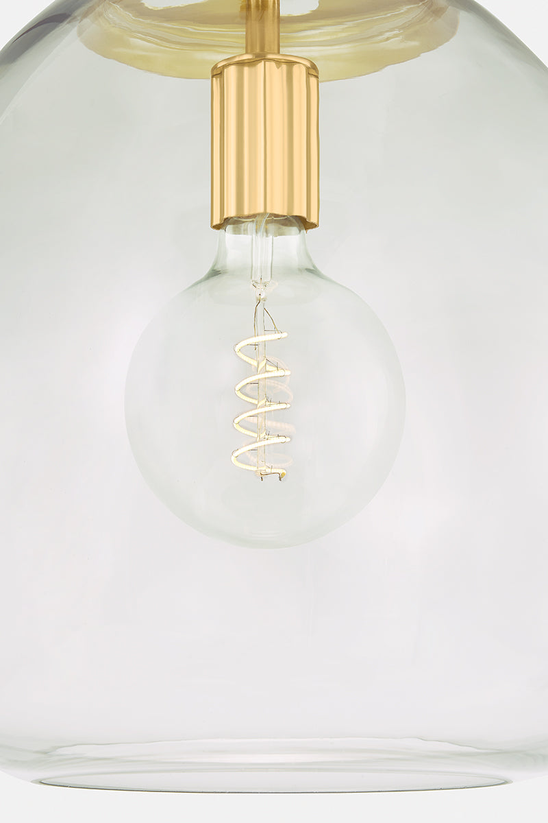 Mitzi by Hudson Valley Lighting Della Large Pendant in Aged Brass, detail view 2